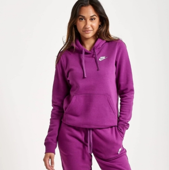 Nike Women's Club Fleece Pullover Hoodie - purple - Picture 4 of 14